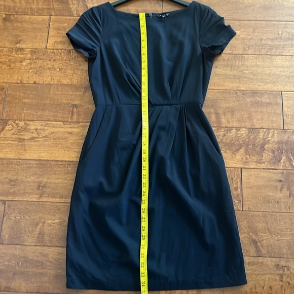 Theory Black Balbina Drapey Wool Blend Dress Career Short Sleeve - Picture 4 of 10